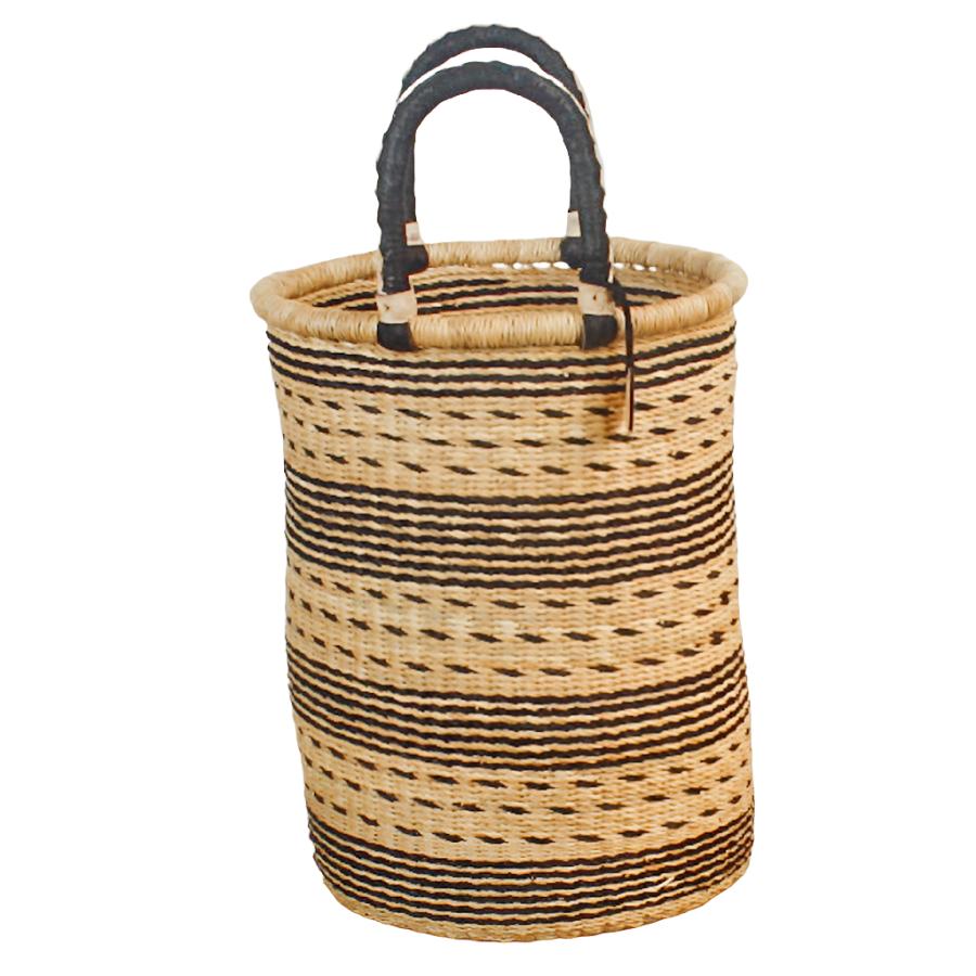  Laundry Hamper Natural Palette Bolga Baskets - Sea Green Designs