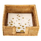 Rattan Cocktail Napkin Holder with Cutout - Sea Green Designs