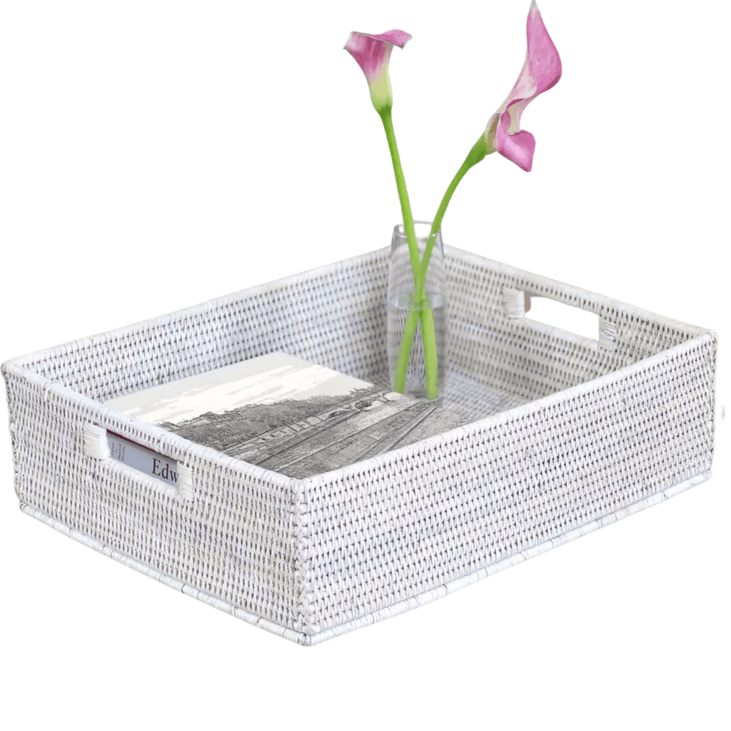 Rattan Rectangular Storage Basket - Sea Green Designs