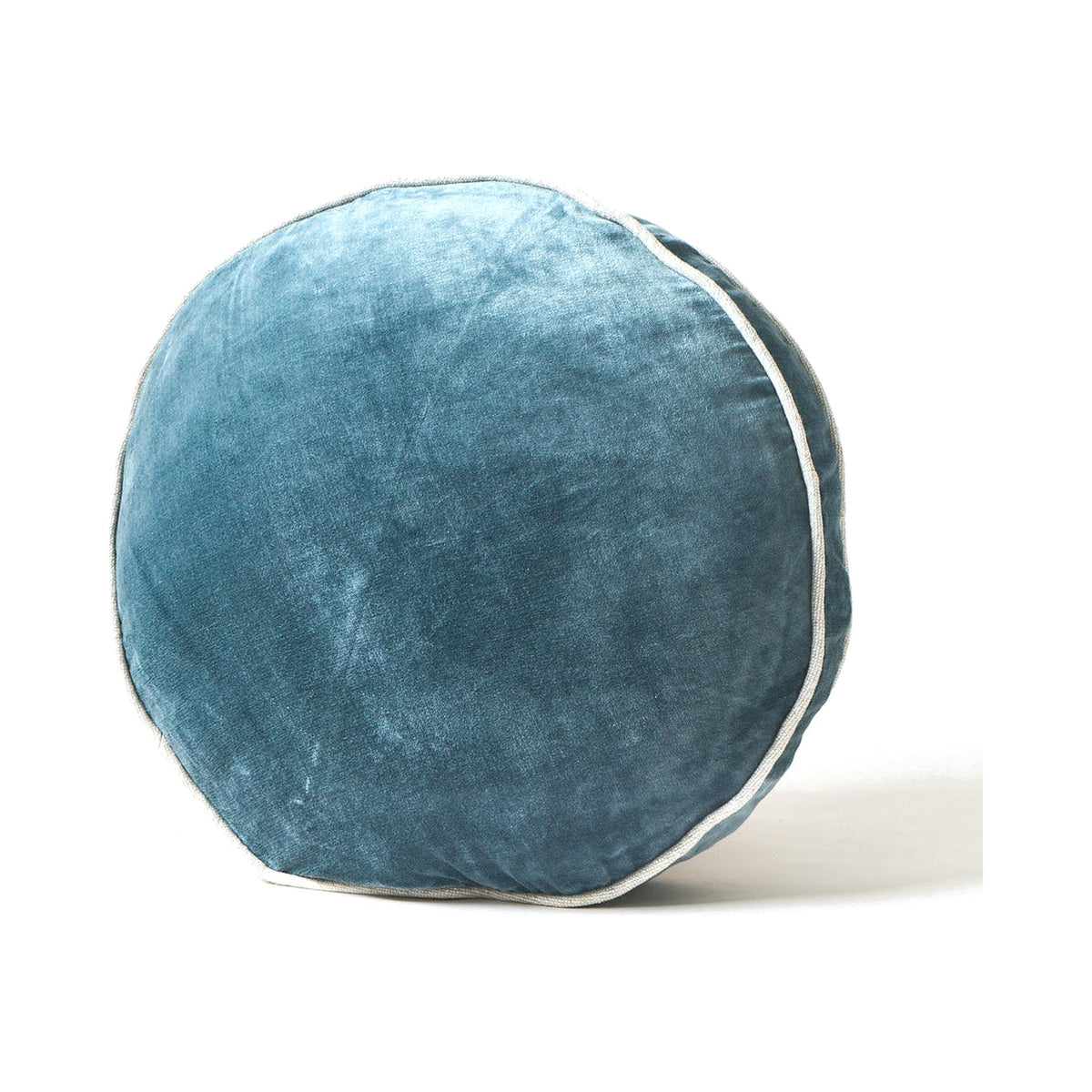 Round Velvet + Linen Pillow