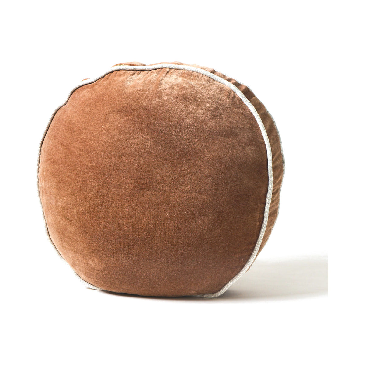 Round Velvet + Linen Pillow