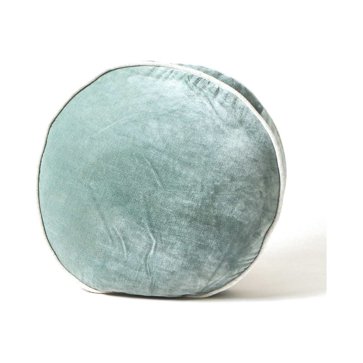 Round Velvet + Linen Pillow