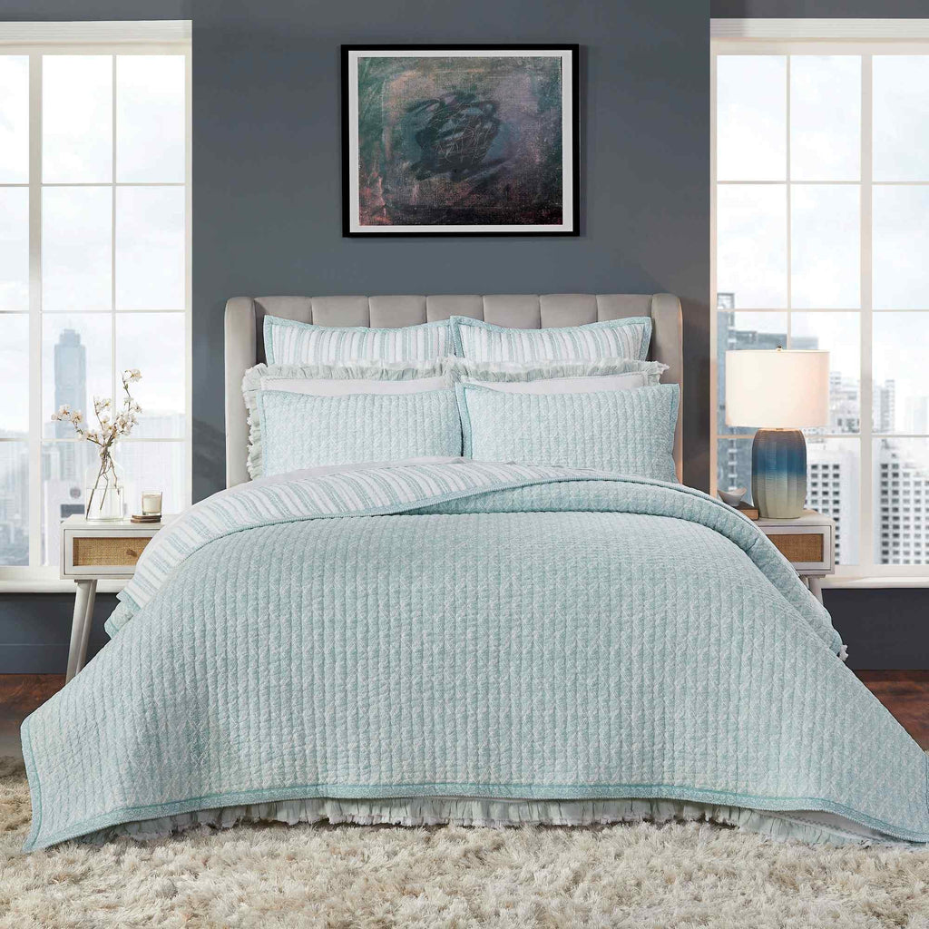Serenity Printed Quilt - Sea Green Designs