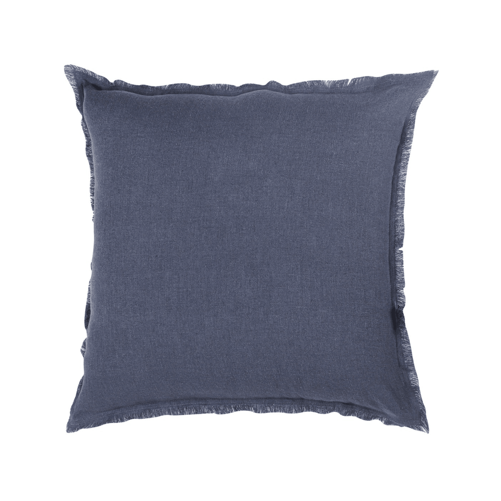 So Soft Navy Blue Linen Pillow - Sea Green Designs