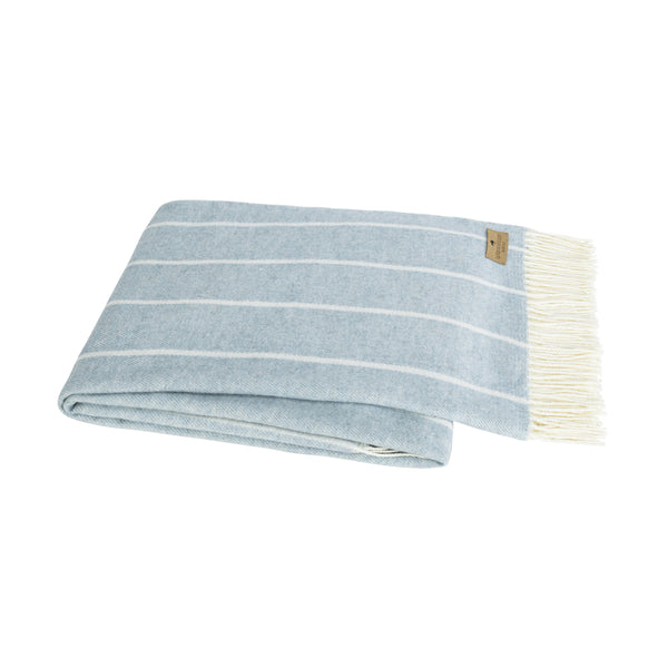 Crystal Blue Fiji Stripe Throw - Sea Green Designs