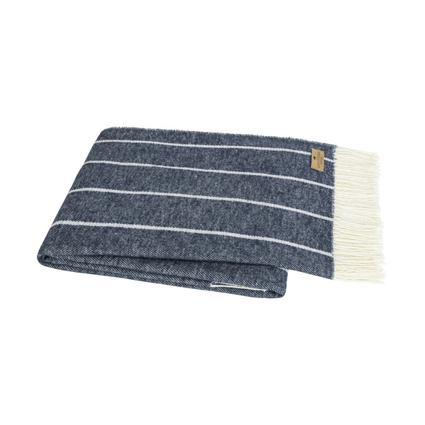 Navy Fiji Stripe Throw - Sea Green Designs