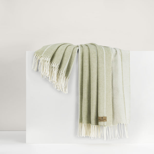 Sage Fiji Stripe Throw - Sea Green Desins