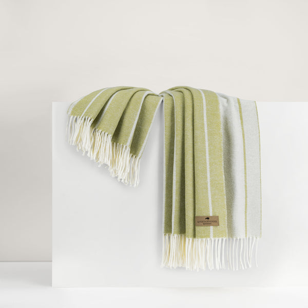 Lemongrass Fiji Stripe Throw - Sea Green Designs