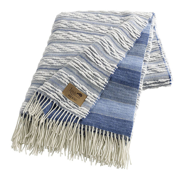 Italian Textured Strato Blanket in Blue - Sea Green Designs