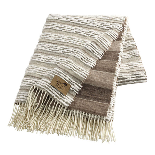 Italian Textured Strato Blanket in Taupe - Sea Green Designs