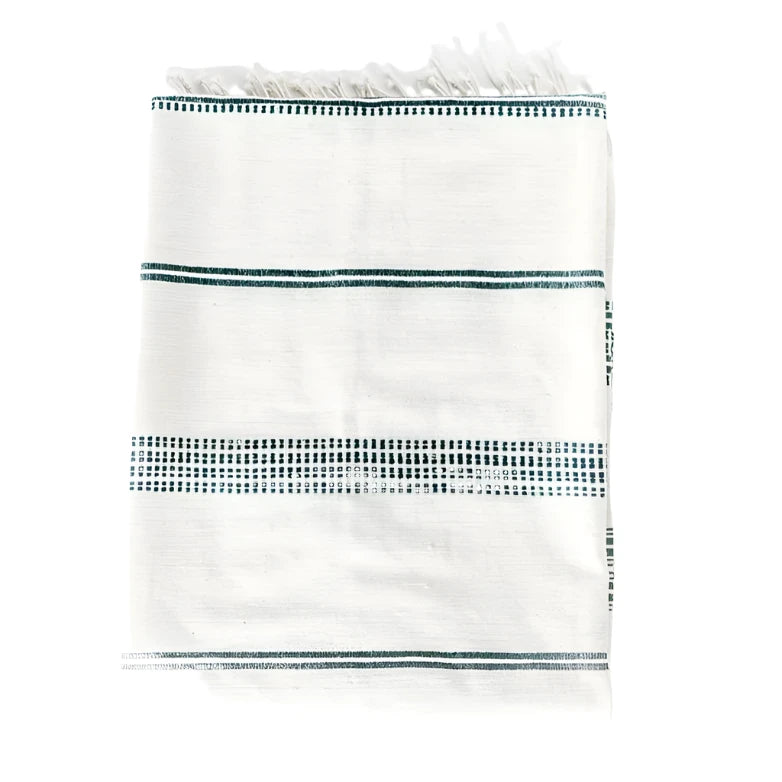 Aden Throw in Natural And Navy - Sea Green Designs