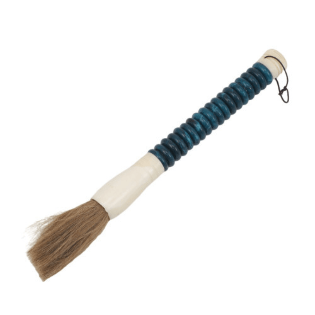 Turquoise Jade Disc Calligraphy Brush - Sea Green Designs