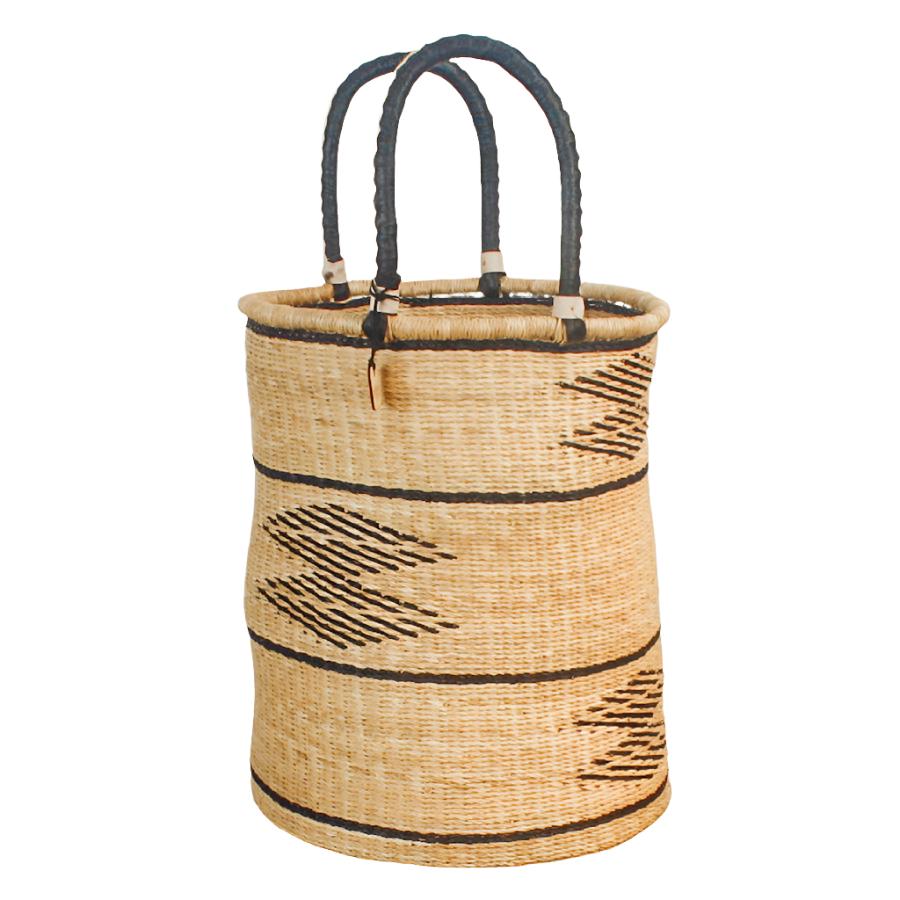  Laundry Hamper Natural Palette Bolga Baskets - Sea Green Designs