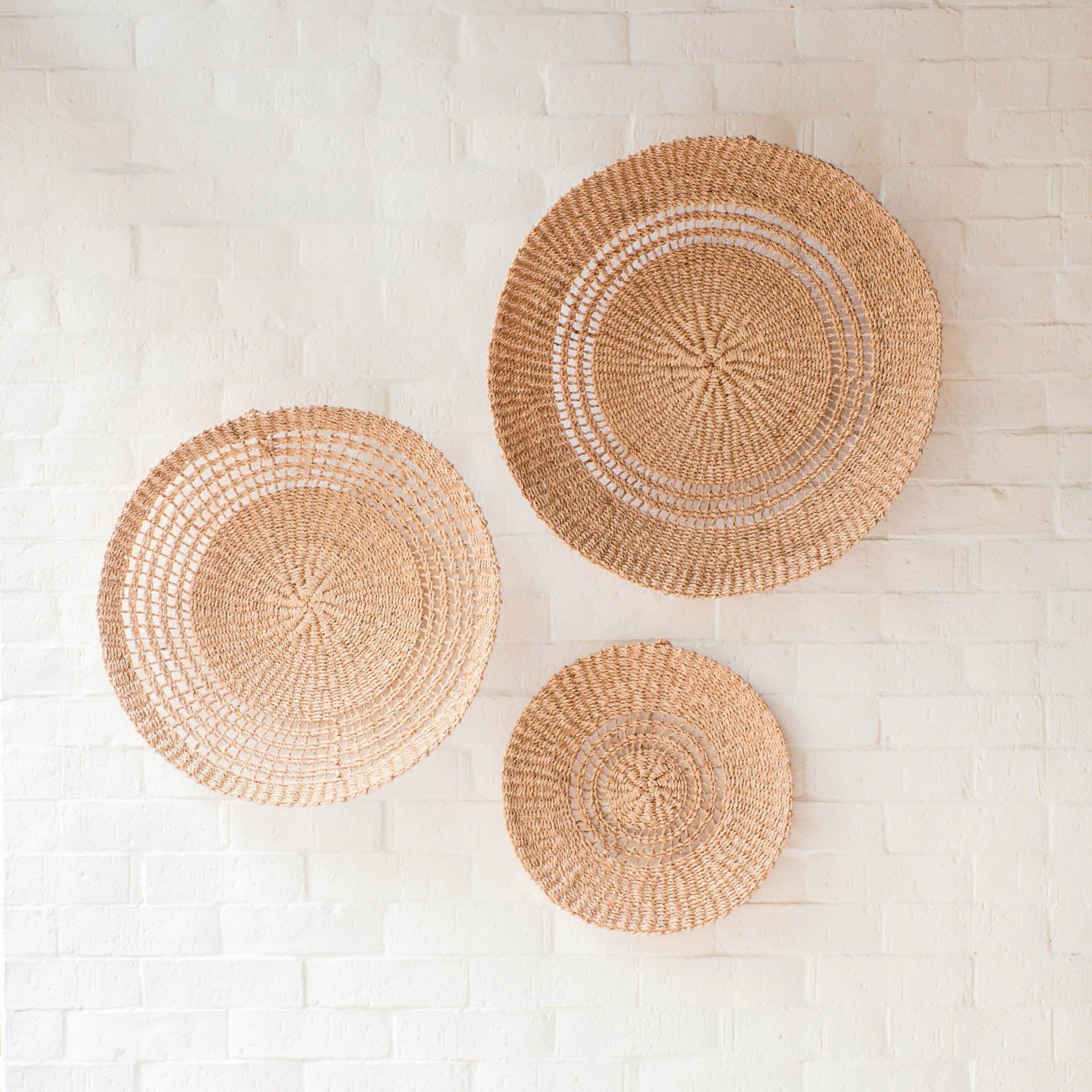 Open Weave Wall Baskets, Large - Sea Green Designs