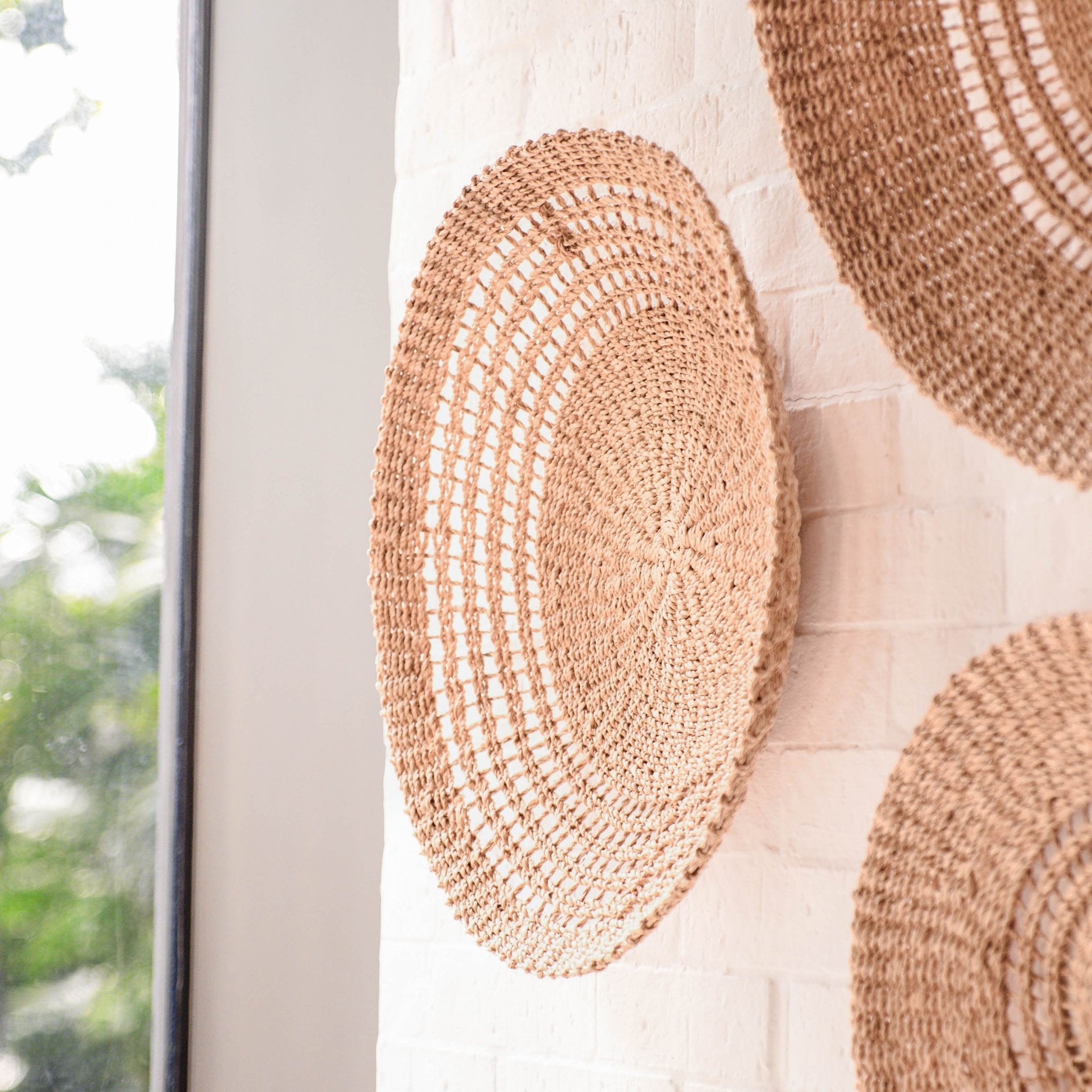 Open Weave Wall Baskets, Large - Sea Green Designs