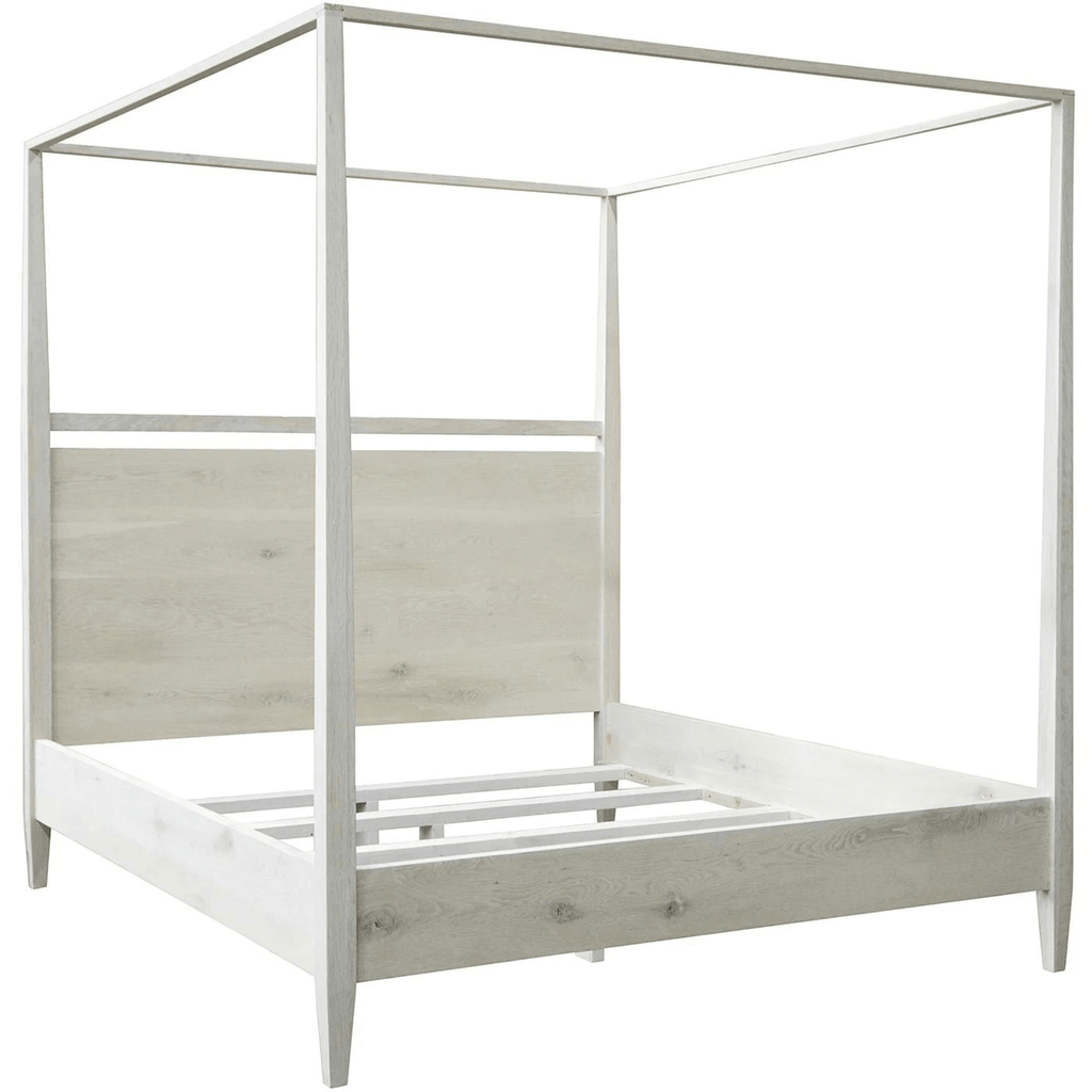 Washed Oak Modern 4-Poster Bed | Queen - Sea Green Designs