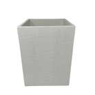 White Burlap Wastebasket - Sea Green Designs