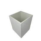 White Burlap Wastebasket - Sea Green Designs