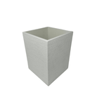 White Burlap Wastebasket - Sea Green Designs