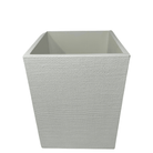 White Burlap Wastebasket - Sea Green Designs