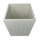 White Burlap Wastebasket - Sea Green Designs