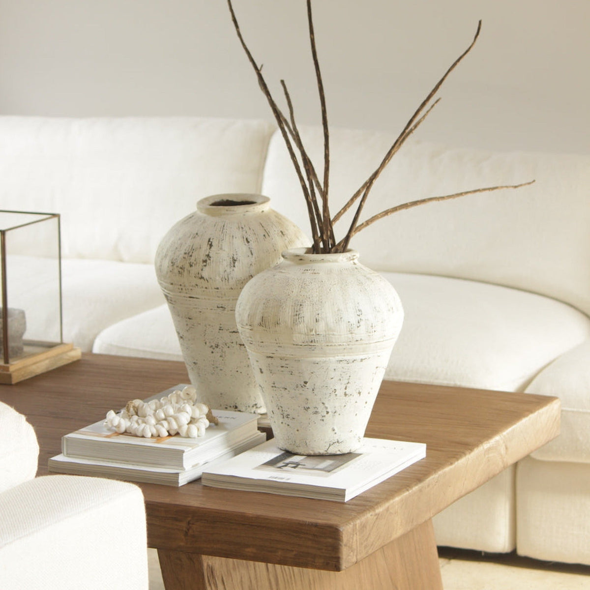 Antique Jar in White Wash