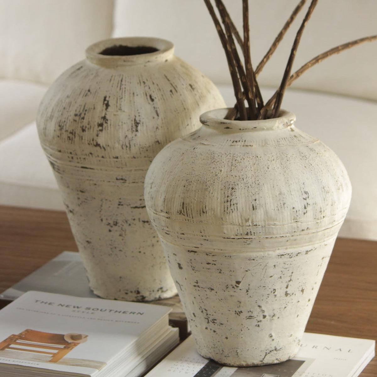 Antique Jar in White Wash
